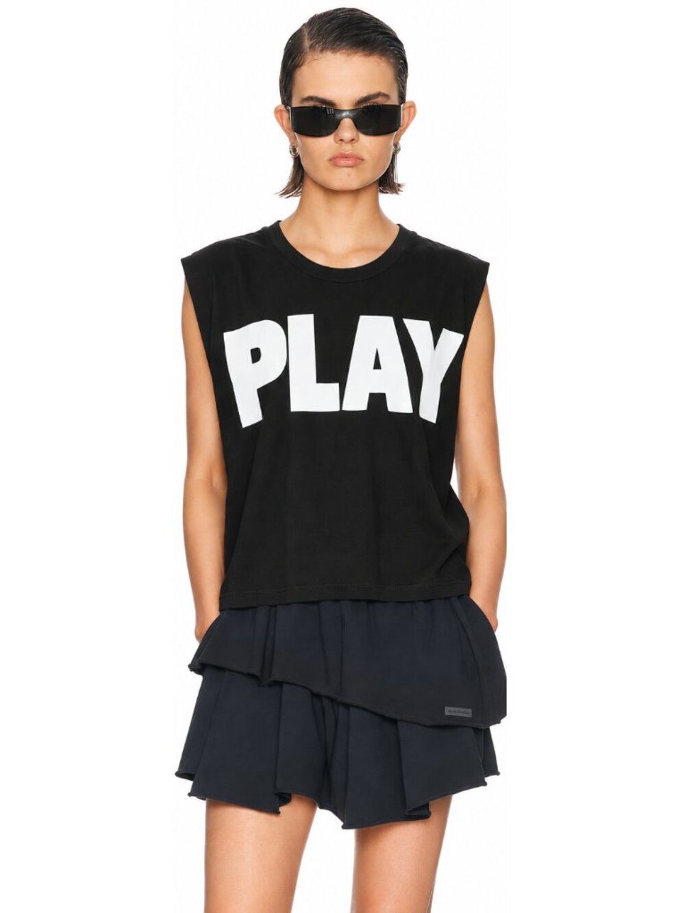 Sandro Cap Sleeve Graphic PLAY Tee
